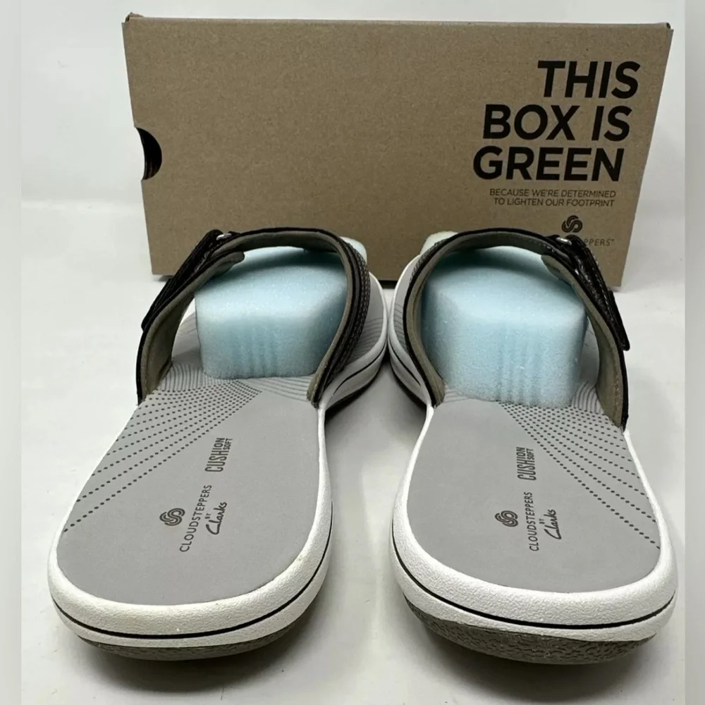 Clarks Breeze Sea‎ Women's Sandals Comfort Flip Flops Pewter Size 10 M